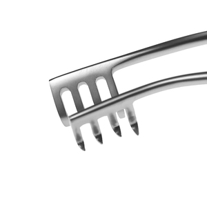 Rétracteur chirurgical manuel auto-serrant 4 x 4 dents, long, pour rétraction des dents postérieures et des muscles temporaires, 165 mm, en acier inoxydable de haute qualité - Product Image 2