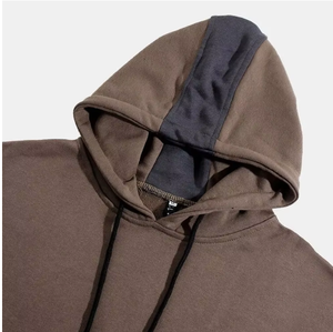 Sweat-shirt à capuche surdimensionné pour homme avec poche, en tissu polaire écologique polyester/coton, motif lettres, pour tenue décontractée d'automne - Product Image 3