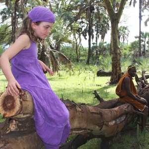 Summer Vacation Beach Bohemian Girl's Purple Summer Sleeveless Floor Length With Loose Fit &Adjustable Strap Made By Soft Cotton - Product Image 3