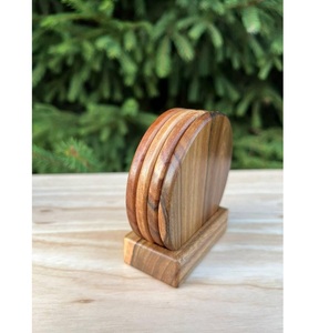 Custom Logo Acacia Wood <b>Coasters</b> Set Wooden Tabletop Protection <b>Coasters</b> Wholesale - Product Image 2