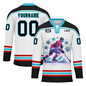 Trendy Custom Graphic Ice Hockey Jersey Streetwear Style Neon <b>Skeleton</b> Printed Hockey Shirts Men - Product Image 1