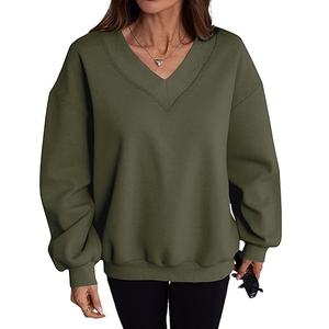 Sudaderas de Mujer con Cuello Redondo, Manga Larga, Corte Holgado, Forro Polar, Mezcla de Algodón Suave, Estilo Casual, Streetwear - Product Image 1