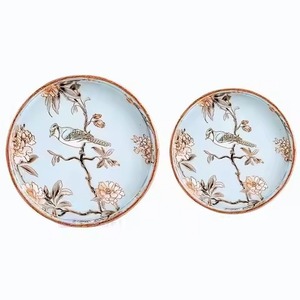 Pot en métal de style antique avec plateau, ensemble de pots décoratifs, design Pichwai peint à la main pour la maison - Product Image 2