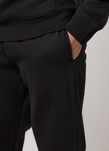 Men's Vintage Black Cotton Sweatpants Elastic Waist Casual Joggers Side Pockets Midweight Knitted Autumn Wear - Product Image 5