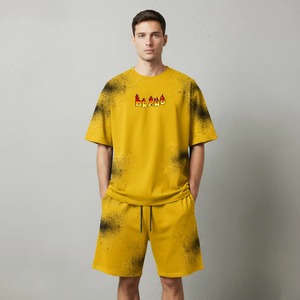 Conjunto de Camiseta y Pantalones Cortos de Verano para Hombre, Talla Grande, Transpirable, Ecológico, Cuello Redondo, Personalizado OEM - Product Image 6