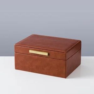 Designer Leather Storage Box with Soft Interior Lining for Luxury <b>Watch</b> Jewelry and Coin Collection - Product Image 2