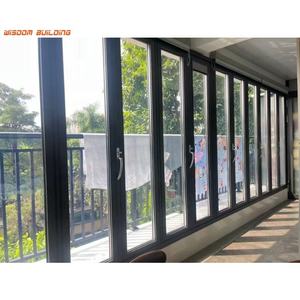 Desain Modern perumahan Aluminium bi-lipat pintu lapisan ganda geser isolasi untuk balkon Villa Hotel - Product Image 1
