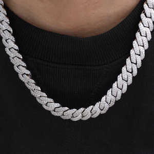 Premium Cuban Link Necklace for Men with Lab Grown Diamond Style Brilliant Hip Hop Fashion Jewelry for Modern Streetwear Looks - Product Image 6