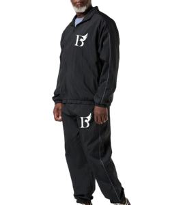 Top vente hommes deux pièces Vintage coupe-vent survêtement bande réfléchissante surdimensionné fermeture éclair coupe-vent survêtement pour hommes - Product Image 1