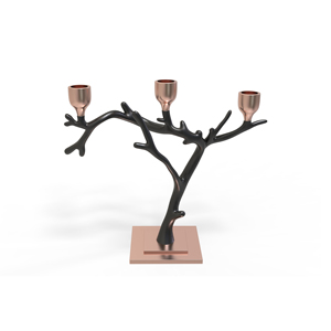 Copper and <b>Black</b> Branch <b>Candelabra</b> Home Decoration Durable Metal Candle Holder - Product Image 1