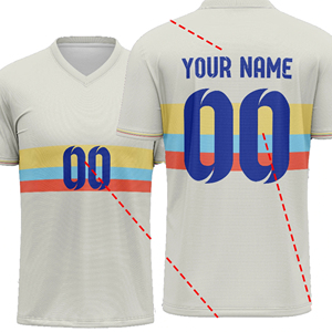 Camiseta de Fútbol Personalizada Blanca con Nombre y Número del Equipo, Uniforme Deportivo Transpirable para Partidos, Proveedor al por Mayor para Adultos y Jóvenes - Product Image 1