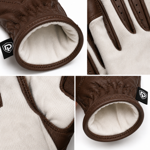Gants de sécurité en cuir Dumela Custom Polo, longueur poignet, doublure en coton respirant, marron foncé, style vintage, pour usage quotidien en extérieur. - Product Image 3