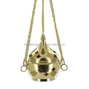 Brûleur d'encens à chaîne en laiton utilitaire d'église prêt à expédier Original de haute qualité vente chaude brûleur d'encens de jardin décors religieux - Product Image 3