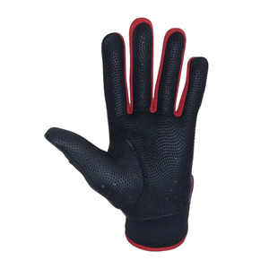 Gants de frappeur de baseball en cuir noir et rouge, antidérapants, respirants, avec paume antidérapante, sangle de poignet réglable en velcro, tailles XL et XXL pour hommes et femmes - Product Image 3