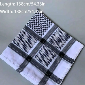 Bufanda Keffiyeh Shemagh árabe en oferta, chal de algodón para invierno, calentador de cuello, cubrecabezas, a prueba de viento, bufanda táctica para camping, para hombres y mujeres - Product Image 3