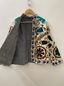 Wholesale Cotton Velvet Suzani Embroidery Bohemian Women Winter <b>Jacket</b> Indian <b>Hippie</b> Unisex Coat for Boutique Buyers Export - Product Image 3