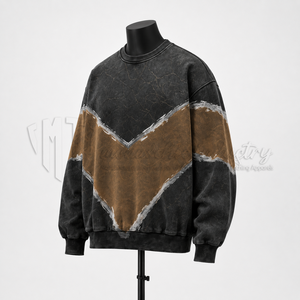 Men’s <b>Vintage</b> Acid Wash Crewneck <b>Sweatshirt</b> Custom Oversized Streetwear Pullover OEM Manufacturer - Product Image 3