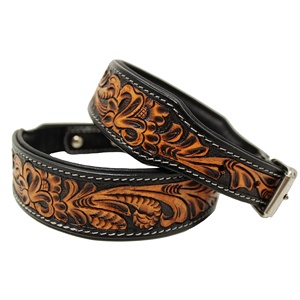 Collar de perro con herramientas occidentales Collar de perro de cuero de vaca acolchado suave duradero con diseño pintado a mano y herramientas Mayorista indio superior - Product Image 1