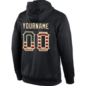 Custom Stitched <b>Black</b> Vintage Flag Cream Sports Pullover Sweatshirt Hoodie Retro Style <b>Fleece</b> Training Hoodies - Product Image 5
