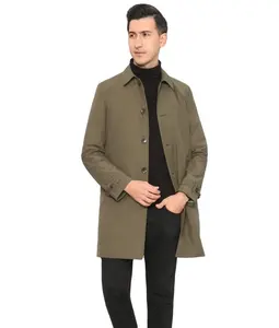 Capispalla giacca lunga verde militare in fibra di cotone Slim Fit più venduta (incluso gilet caldo)