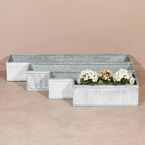 Galvanized Metal <b>Planter</b> Tub for <b>Small</b> Balcony Gardening and Modern Decorative Plant Storage Use - Product Image 6