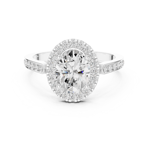 Anillos de Halo Clásicos para Compromiso, Boda y Aniversario, Diamante Cultivado en Laboratorio de Corte Ovalado de 2 CT E VVS VS, Anillo de Oro Sólido de 14K, Gran Venta - Product Image 6