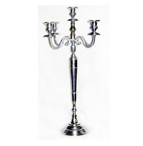 Candélabre 5 bras centre de table de mariage plaqué argent élégant luxe métal fabriqué à la main avec un décor de pendaison de crémaillère de haute qualité - Product Image 6