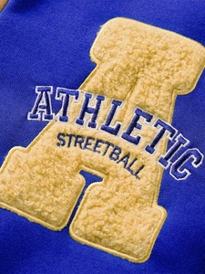 High Quality 100% Cotton Blue Men's Varsity <b>Jacket</b> Embroidered Letter Patch Design Preppy College Baseball Style <b>Jacket</b> - Product Image 3