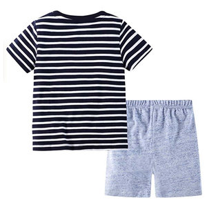Ventes chaudes d'été, ensembles de vêtements pour enfants, différents designs, ensembles de vêtements pour bébés garçons, 2 pièces, t-shirt, vêtements pour enfants - Product Image 2