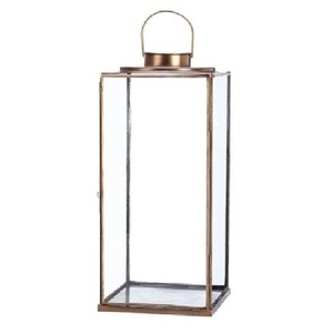 High Quality Square <b>Brass</b> <b>Lantern</b> With Glass Panels And Handle For Home Decoration - Product Image 2