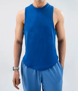 Camisetas sin mangas de algodón 100% de alta calidad para hombre, estilo boxy, ajustadas, acanaladas, para gimnasio y running, venta al por mayor 2026 - Product Image 4