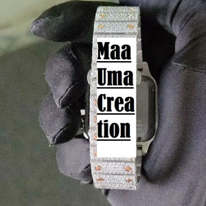 Luxury Fashion Iced VVS Moissanite Analog <b>Quartz</b> <b>Watch</b> <b>Men</b> Custom Logo Stainless Steel Glass 16mm Band MiYOTA - Product Image 4