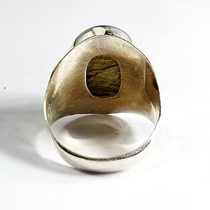 Designer Labradorite Natural Stone Bezel Setting Sterling <b>Silver</b> Handcrafted Big Chunky <b>Ring</b> 7.7 Grams <b>for</b> <b>Men</b> - Product Image 3