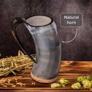 Premium Buffalo Horn Tankard Handmade Home Decor Gift Buffalo Horn <b>Mug</b> with Polished Finish Handmade Craft - Product Image 1