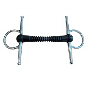 NEW HORSE RUBBER MOUTH Ribbed Flexi D BIT STEEL /HORSE HARD RUBBER MOUTH RIBBED PEHLAM FULL CHEEK D BITS HANGING CHEEK - Product Image 4