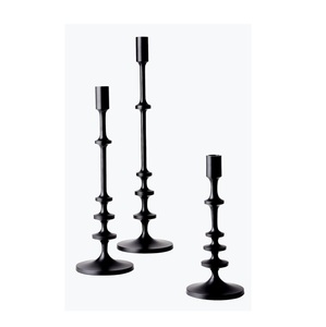 Matte Black Taper Candle Holder Set of 3 Elegant Multi Tiered Metal Candle Stands Minimalist Nordic For Vintage Light decor - Product Image 1