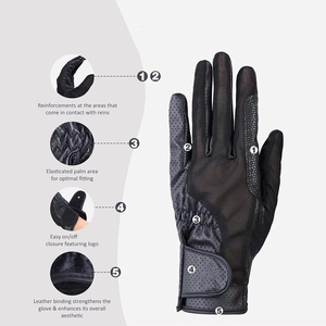 Guantes de Equitación Ligeros de Marca Privada con Logotipo Personalizado, de Secado Rápido, Cómodos y Transpirables, Hechos de Cuero Genuino - Product Image 2