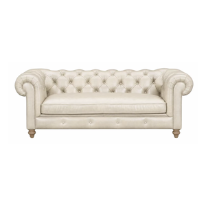Genuine Leather Chesterfield <b>Sofa</b> Three Seat Tufted Back Rolled Arm Traditional Style Living Room <b>Sofa</b> Leather <b>Sofa</b> - Product Image 1
