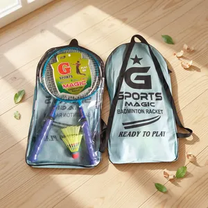 Set de Raqueta de Bádminton para Bebés, Marco de Hierro y Acero, Empuñadura de PU, Ligera, Incluye Bolsa, Lista para Jugar - Product Image 1