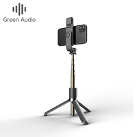 GAZ-L03S Blueteeth selfie stick intégré mini LED lumière de remplissage support caméra dieu trépied caméra