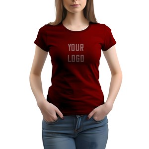 Women's Green Slim Fit Cotton T-Shirt Crew Neck Short Sleeve Casual Logo Printed Breathable Jersey Fabric All Seasons OEM ODM - Product Image 3