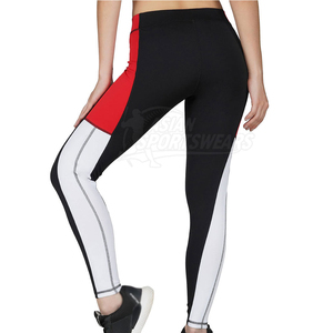 Leggings de Yoga de Cintura Alta con Bloques de Color, Largos, de Spandex y Poliéster, Elásticos en Cuatro Direcciones, con Franja Lateral - Product Image 4