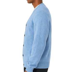Cardigan en maille douce et chaude pour homme, coupe décontractée, mélange de polyester, motif Argyle, col en V, boutonnage frontal, style classique décontracté, idéal pour l'automne et les superpositions - Product Image 3