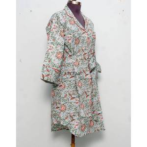 ชุดเดรสยาวปานกลาง แขน 3/4 คอวี ลายดอกไม้พิมพ์ดิจิทัล ผ้าฝ้ายอินเดียสุดหรู สำหรับงานแต่งงาน  รักษ์โลก เหมาะสำหรับผู้หญิง - Product Image 5