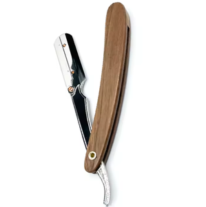 Professional Curve Straight Razor <b>Men</b> Wood Handle Barber Shaving Spider Pattern Face Cleaning Stainless Steel Blade A+ Grade - Product Image 5