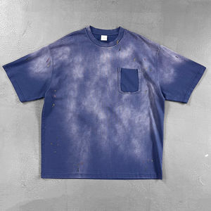 Camisetas de 275g de Algodón 100% de Alto Gramaje para Hombre, Estampado Digital Casual, Estilo Hip Hop, Oversize, Efecto Desgastado por el Sol y Lavado Ácido - Product Image 2