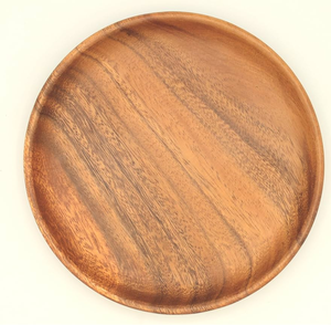 Assiette en bois d'acacia pour le dîner et le petit-déjeuner, assiette en bois d'acacia en gros, plateau rond en bois d'acacia personnalisé pour gâteaux et pâtisseries - Product Image 1