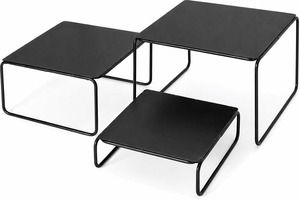 Modern Asian Decorative Metal Ladder Shelf Nesting Square Tabletop Display <b>Stand</b> Pre-Assembled Indoor Use - Product Image 3