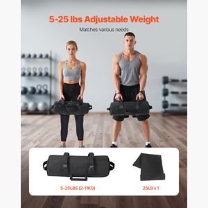 Sac de frappe en PVC robuste pour entraînement, réglable de 5 à 25 lb, sac de musculation pour fitness et entraînement de force, capacité de 20 kg - Product Image 5