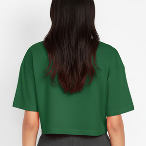 OEM/ODM T-shirt Crop Top de Haute Qualité, Grande Taille, 100% Coton, pour Femmes, Vêtement Casual, Manches Courtes, Couleur Unie - Product Image 3